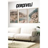 Kututr Ahşap Çerçeveli Mdf Tablo Seti Salon Ve Oturma Odası Için Çt3097,Çerçeveli 3097 32 X 42