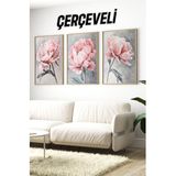 Kututr Ahşap Çerçeveli Mdf Tablo Seti Salon Ve Oturma Odası Için Çt3098,Çerçeveli 3098 42 X 62
