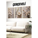 Kututr Ahşap Çerçeveli Mdf Tablo Seti Salon Ve Oturma Odası Için Çt3100,Çerçeve 3100 42 X 62