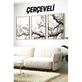 Kututr Ahşap Çerçeveli Mdf Tablo Seti Salon Ve Oturma Odası Için Çt3102