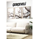 Kututr Ahşap Çerçeveli Mdf Tablo Seti Salon Ve Oturma Odası Için Çt3102,Çerçeveli 3102 42 X 62