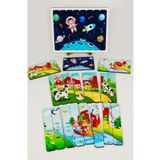 kutuTR Ahşap Çubuk Puzzle, 3lü Set Puzzle, , Montesorri Puzzle ÇB303