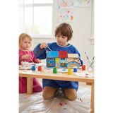 kutuTR Ahşap Maket Ev Boyama Seti Çocuklar İçin Eğitici Hobi Oyuncağı 28x17 Cm Model 008 Maket Ev