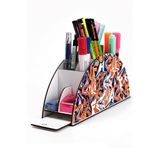 Kututr Ahşap Vip Pattern Seri Gökkuşağı Cetvelli Masaüstü Kalemlik Organizer Montajlı Kutulu,228 Grafiti 16 X 27