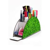 Kututr Ahşap Vip Pattern Seri Gökkuşağı Cetvelli Masaüstü Kalemlik Organizer Montajlı Kutulu,250 Yonca 16 X 27