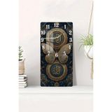 Kututr Allah Lafzı Ve Kelebek Desenli Temperli Cam Tablo Saat 30X60 Cm | Hd Uv Baskı– Cusd175,Cusd175 30 X 60
