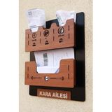 kutuTR Apartman Ortak Fatura & Posta Kutusu Ahşap - Siyah Ceviz, 8692016042246