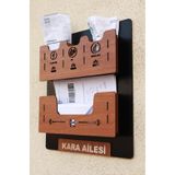 KutuTR Apartman Ortak Fatura & Posta Kutusu Ahşap - Siyah Ceviz