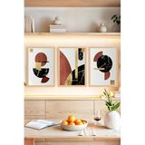 Kututr Bitkisel Modern Desenli 3'Lü Çerçeve Görünümlü Tablo Seti Crvs1130,Çerçevesiz Crvs1130 30 X 40
