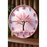 kutuTR Blossom Time – 3D Görünümlü Çiçek Ağacı MDF Duvar Saati sdw270
