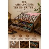 kutuTR Bölmeli Ahşap Geniş Tesbih Kutusu Kişiye Özel İsim Yazılı Çekmeceli Tesbih Saklama Kutusu TSBH02 Serisi