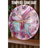 Kututr Büyük Kelebek Desenli 3D Görünümlü Temperli Cam Saat – 33 Cm Csdw374,Csdw374 X
