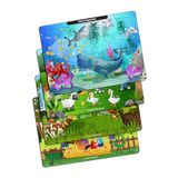 KutuTR Çocuk Ahşap Puzzle 24 Parça Eğitici Set 4'lü, 3 Yaş ve Üzeri, Ahşap Malzeme, 25x18 cm