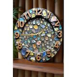 kutuTR Dekoratif Opal Taş Desenli 3D Görünümlü MDF Duvar Saati (33 cm) sdw291