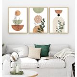 KutuTR Dekorize MDF 3 Parça Bohem Tablo 30 x 40 cm Renkli Çerçeve Görünümlü Modern Tasarım