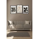 Kututr Dekorize Mdf 3 Parça Mm Çerçeve Görünümlü Bohem Tablo 3035,Renkli 30 X 40