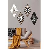 Kututr Dekorize Mdf 4 Parça 3 Mm Çerçeve Görünümlü Bohem Tablo 16282