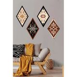 kutuTR Dekorize Mdf 4 Parça 3 Mm Çerçeve Görünümlü Bohem Tablo 16283