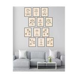 Kututr Dekorize Mdf Tablo Seti 12 Parça 3 Mm - Bohem Salon Oturma Yatak Odası İçin Duvar Dekoru