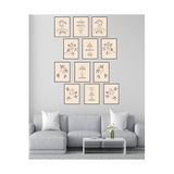 Kututr Dekorize Mdf Tablo Seti 12 Parça 3 Mm Bohem Salon Oturma Yatak Odası İçin Duvar Dekoru,Renkli 21 X 30