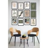 Kututr Dekorize Mdf Tablo Seti 12 Parça 3 Mm - Botanik Salon Oturma Mutfak Odası İçin Duvar Dekoru Bt02