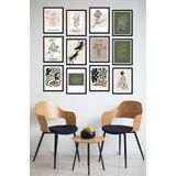 Kututr Dekorize Mdf Tablo Seti 12 Parça 3 Mm Botanik Salon Oturma Mutfak Odası İçin Duvar Dekoru Bt02,Renkli 13 X 17