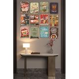 Kututr Dekorize Mdf Tablo Seti 12 Parça 3 Mm Cafe Mutak Model Duvar Dekoru Mtf13,Renkli 21 X 30