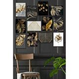 Kututr Dekorize Mdf Tablo Seti 12 Parça 3 Mm - Gold Salon Oturma Yatak Odası Için Duvar Dekoru