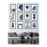 Kututr Dekorize Mdf Tablo Seti 12 Parça 3 Mm Mavi Soyut Salon Oturma Yatak Odası Için Duvar Dekoru,Renkli 21 X 30