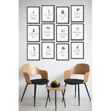 KutuTR Dekorize Mdf Tablo Seti 12 Parça - Salon Oturma Odası İçin Duvar Dekoru Çerçeve Görünümlü ONK 1002 30 x 40