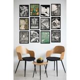 Kututr Dekorize Mdf Tablo Seti 12 Parça Salon Oturma Odası İçin Duvar Dekoru Çerçeve Görünümlü Onk 1035,Onk 1035 30 X 40