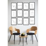 Kututr Dekorize Mdf Tablo Seti 12 Parça Salon Oturma Odası İçin Duvar Dekoru Çerçeve Görünümlü Onk Seri,Onk 1009 30 X 40