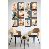 Kututr Dekorize Mdf Tablo Seti 12 Parça Salon Oturma Odası İçin Duvar Dekoru Çerçeve Görünümlü Onk Seri,Onk 1010 30 X 40