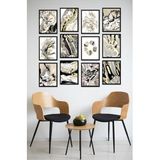 Kututr Dekorize Mdf Tablo Seti 12 Parça Salon Oturma Odası İçin Duvar Dekoru Çerçeve Görünümlü Onk Seri,Onk 1023 30 X 40