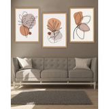 Kututr Dekorize Mdf Tablo Seti 3 Parça 3 Mm - Çiçekli Salon Oturma Yatak Odası Için Duvar Dekoru