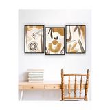 Kututr Dekorize Mdf Tablo Seti 3 Parça 3 Mm - Soyut Salon Oturma Yatak Odası Için Duvar Dekoru 3032