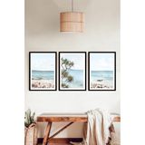 Kututr Dekorize Mdf Tablo Seti 3 Parça Mm Salon Ve Ofisler İçin Çerçeve Görünümlü Duvar Dekoru 3066,Çok Renkli 30 X 40