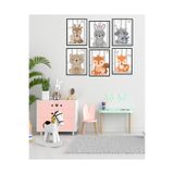 Kututr Dekorize Mdf Tablo Seti 6 Parça 3 Mm Hayvanlar Salon Oturma Yatak Odası Için Duvar Dekoru,Renkli 13 X 17