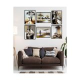 Kututr Dekorize Mdf Tablo Seti 6 Parça 3 Mm Salon Oturma Yatak Odası Için Duvar Dekoru,Renkli 30 X 40
