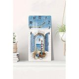 Kututr Deniz Manzaralı Fener Tasarımlı Temperli Cam Tablo Saat – 30X60 Cm Uv Baskı Cusd035,Çok Renkli 30 X 60