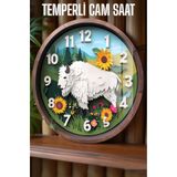 kutuTR Doğanın Kalbinden İlham Alan Tasarım 3D Görünümlü Temperli Cam Saat – 33 cm CSDW053