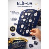 kutuTR Elif-Ba Eğitici Ahşap Puzzle | Harf Öğreten Ahşap Elifba Oyunu | 29x21 cm | 3 cm Kalın Harfler