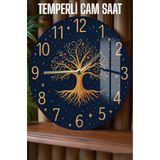 Kututr Hayat Ağacı Tasarımlı Temperli Cam Duvar Saati – 33 Cm Csdw444,Csdw444 X