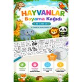 kutuTR Hayvanlar Rulo Boyama Kağıdı 30x250 cm Eğitici Çocuk Aktivite Posteri
