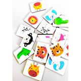 KutuTR Hayvanlar Zeka Kartları 16 Parça Eğitici Ahşap Puzzle Oyuncak Unisex 3+ Yaş İçin Eğlenceli