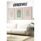 Kututr Hayya Ale’S Salâh Ve Ale’L Felâh Yazılı 3’Lü İslami Çerçeveli Tablo Seti Crv1193,Çerçeveli Crv1193 32 X 42