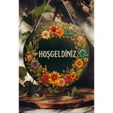 Kututr Hoş Geldiniz Uv Baskı 3D Görünümlü Mdf Kapı Süsü | Askılı Silinebilir Dekoratif 33 Cm Ks015,Beyaz 20 X