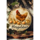 Kututr Hoş Geldiniz Uv Baskı 3D Görünümlü Mdf Kapı Süsü | Askılı Silinebilir Dekoratif 33 Cm Ks023,Beyaz 20 X