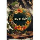 Kututr Hoş Geldiniz Uv Baskı 3D Görünümlü Mdf Kapı Süsü | Askılı Silinebilir Dekoratif Ks015,Ks015 20 X