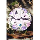 Kututr Hoş Geldiniz Uv Baskı 3D Görünümlü Mdf Kapı Süsü | Askılı Silinebilir Dekoratif Ks022,Ks022 20 X